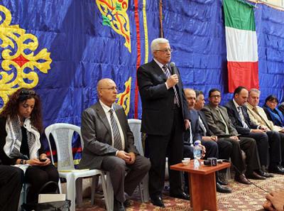 خيمة عزاء لأريغوني برام الله والرئيس يمنحه وجوليانو 