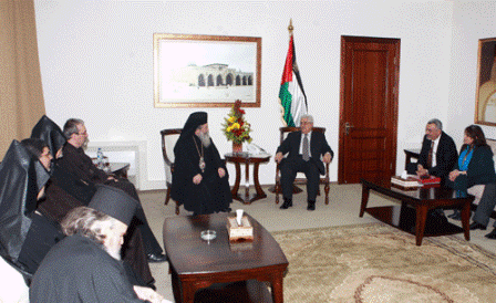 الرئيس يبحث مع رؤساء الكنائس الثلاث في ترميم كنيسة المهد