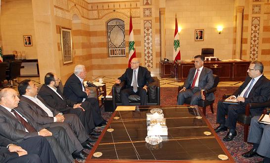 الرئيس ميقاتي يبحث مع الفصائل الفلسطينية اوضاع مخيم نهر البارد