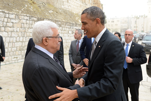 الرئيس يستقبل نظيره الأميركي في كنيسة المهد ببيت لحم