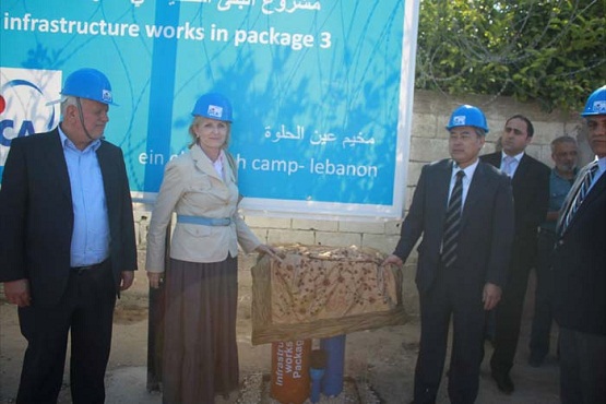 إعلان المباشرة بأعمال مشروع إعادة تأهيل البنى التحتية في مخيّم عين الحلوة