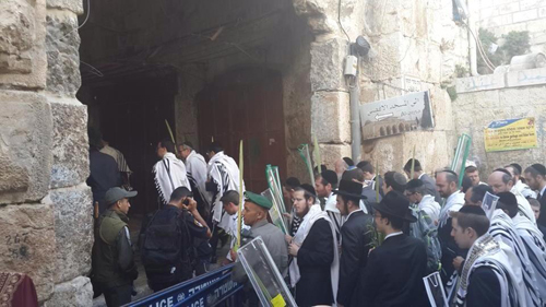 مستوطنون يؤدون طقوساً تلمودية في سوق القطانين وعلى باب الأقصى