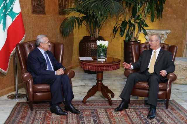 سليمان استقبل  رئيس الوزراء الفلسطيني حمدلله