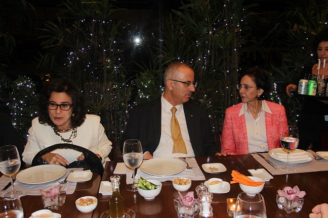 عشاء على شرف رئيس الوزراء الفلسطيني حمدلله