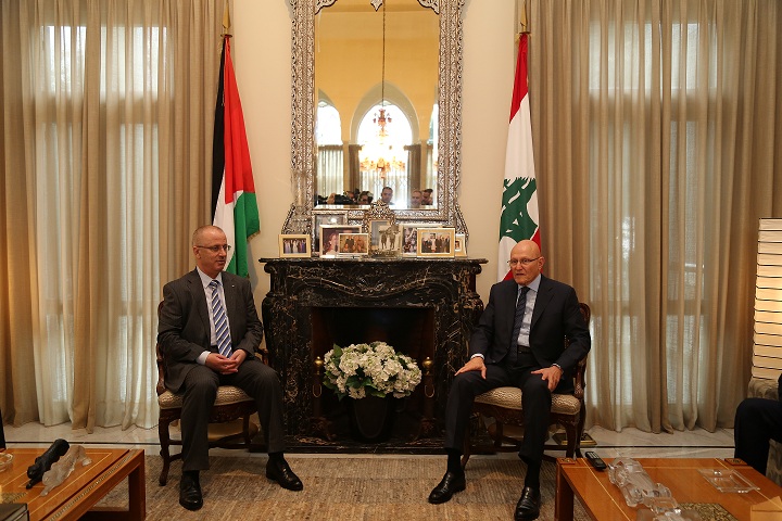 سلام عرض مع نظيره الفلسطيني الاوضاع