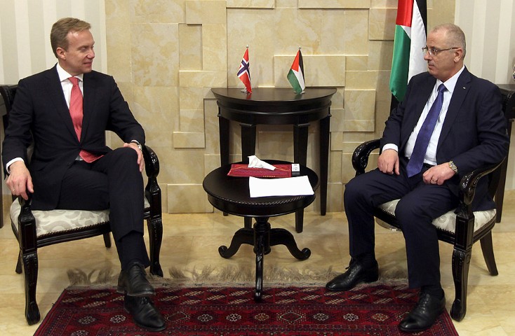 الحمد الله يبحث مع وزير خارجية النرويج جدول أعمال اجتماع المانحين المقبل