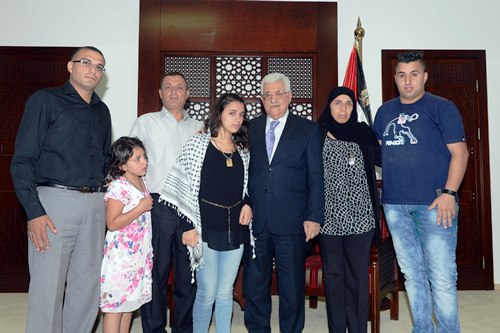 الرئيس يستقبل أسرة الشهيد ليث الخالدي