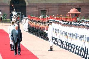 مراسم استقبال رسمية للرئيس في نيودلهي