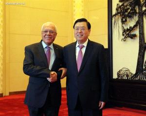 عبد الرحيم يطلع رئيس اللجنة الدائمة لمجلس نواب الصين على آخر التطورات الفلسطينية