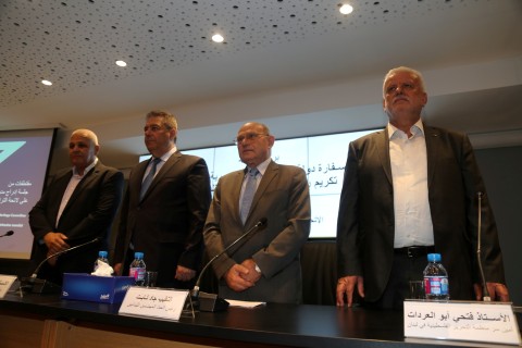 فلسطين تكرم رئيس اتحاد المهندسين اللبنانيين جاد تابت