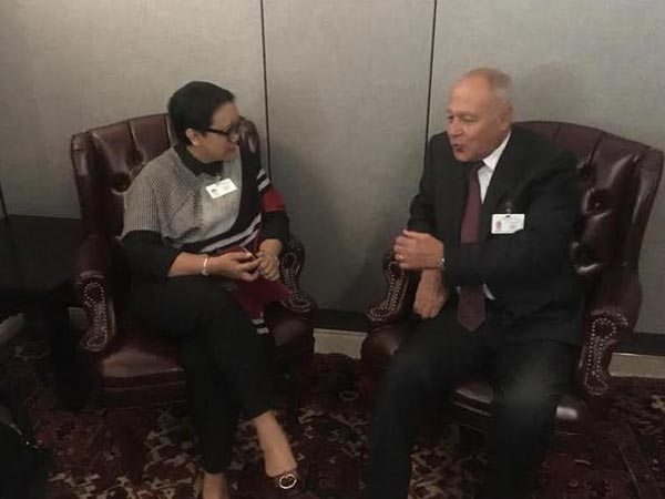 أبو الغيط يبحث مع وزيرة خارجية اندونيسيا الأوضاع بالمنطقة وتعزيز العمل لمساندة الشعب الفلسطيني