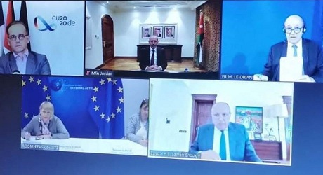 وزراء خارجية فرنسا وألمانيا ومصر والأردن يؤكدون عدم الاعتراف بأي تغييرات على حدود 67