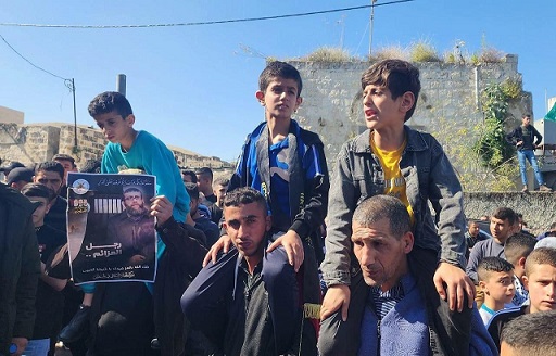 مسيرة غاضبة في عرابة جنوب جنين مسقط رأس الشهيد خضر عدنان