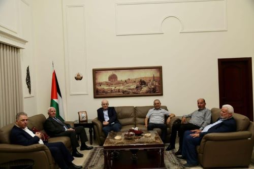 الاحمد يلتقي نائب الامين العام للجبهة الديمقراطية فهد سليمان