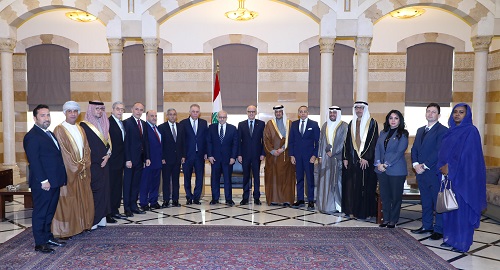‏رئيس الوزراء اللبناني يستقبل  السفراء العرب في لبنان برئاسة عميد السلك الدبلوماسي العربي السفير اشر