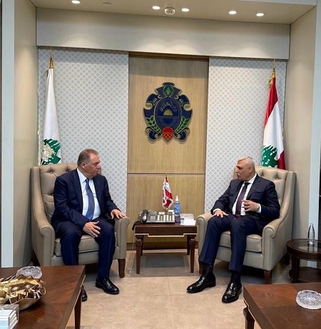 لقاء يجمع السفير دبور واللواء شقير بمقر مديرية الأمن العام