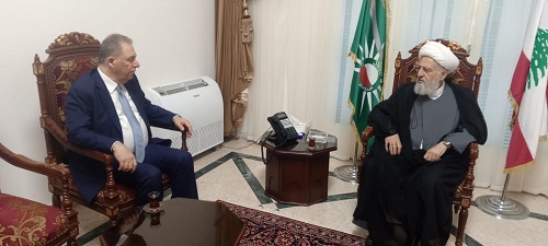 السفير دبور يلتقي نائب رئيس المجلس الاسلامي الشيعي الاعلى العلامة الشيخ علي الخطيب في زيارة وداعية