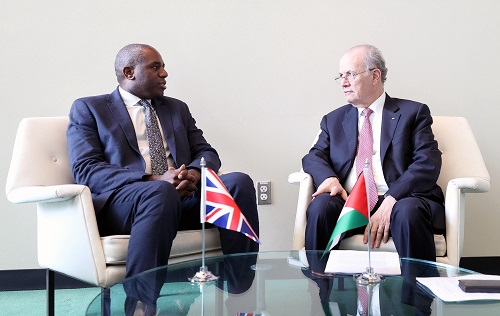 مصطفى يبحث مع لامي خطوات عملية نحو الاعتراف وتجسيد الدولة الفلسطينية على الأرض