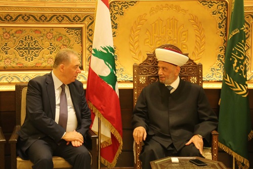 مفتي الجمهورية اللبنانية الشيخ عبد اللطيف دريان يستقبل السفير دبور في زيارة وداعية