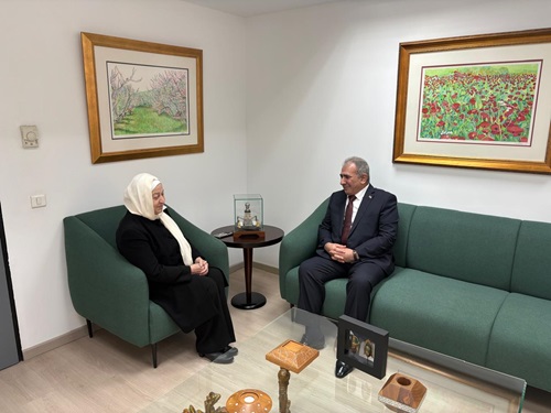 بهية الحريري تستقبل سفير دولة فلسطين في لبنان محمد الأسعد