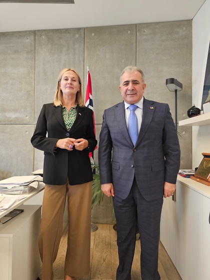 السفير الاسعد يلتقي سفيرة النرويج في لبنان