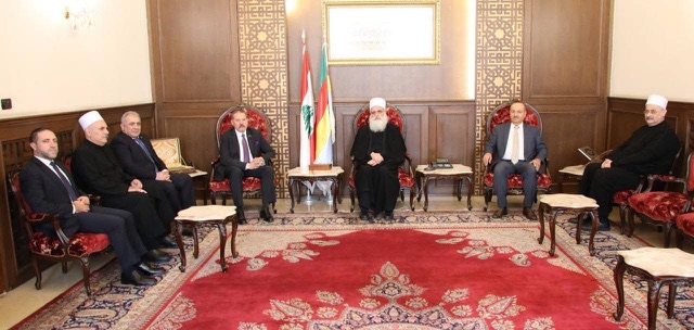 شيخ العقل التقى مبعوث الرئيس الفلسطيني  ياسرعباس و سفير دولة فلسطين د محمد الاسعد